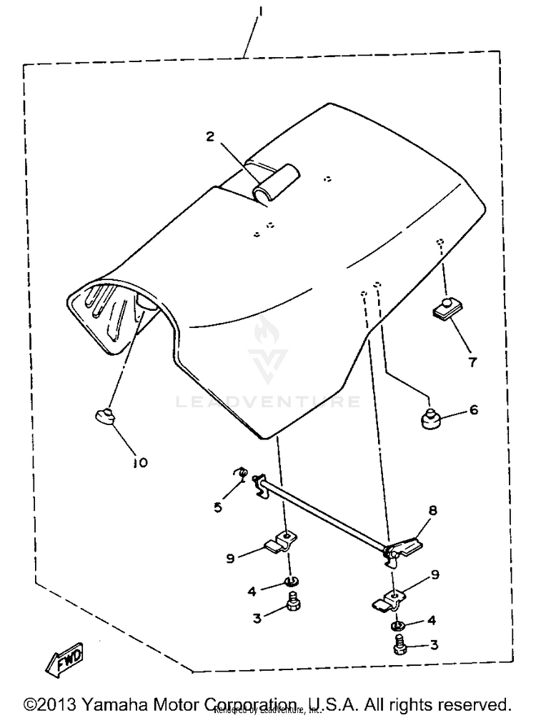 Seat BIG BEAR 4WD (ME & NH Only) - YFM350FWE_MNH - 1993 Schematic