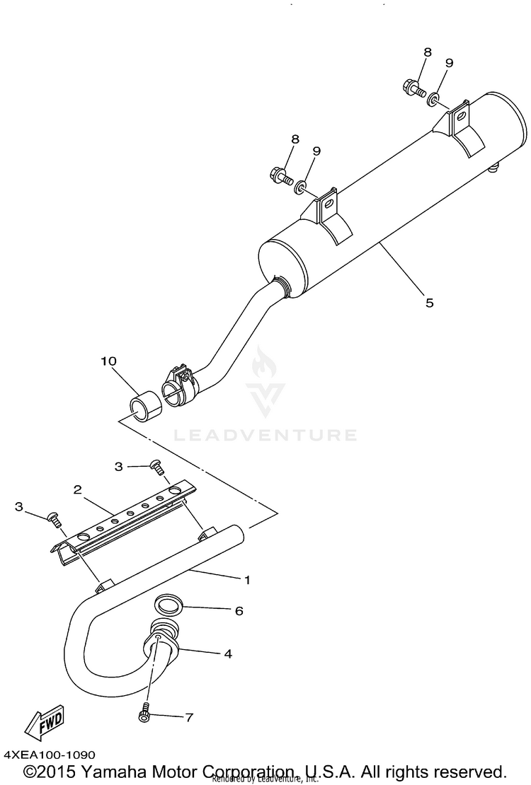 Exhaust BEAR TRACKER 2WD_REALTREE - YFM250XHP - 2002 Schematic