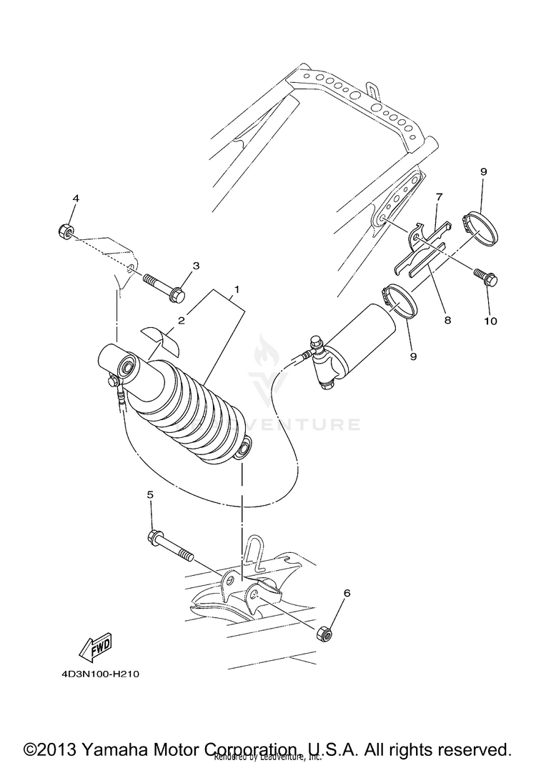 Rear Suspension RAPTOR 250 SPECIAL EDITION - YFM25RSEY - 2009 Schematic