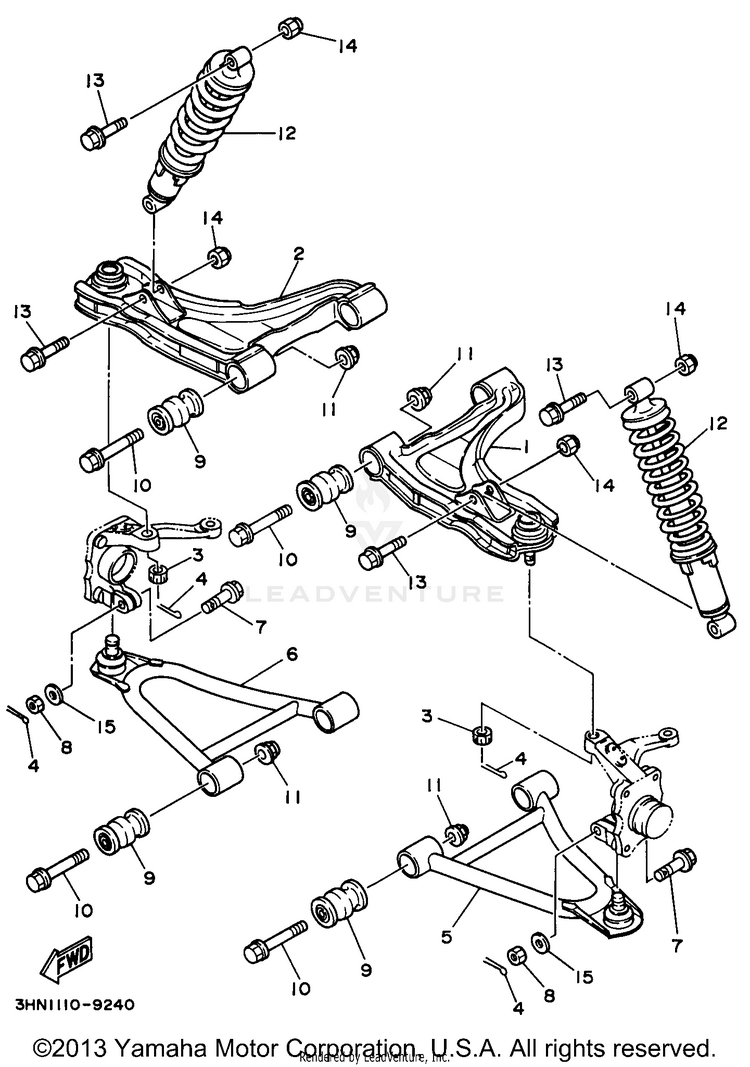 Front Suspension - Wheel KODIAK 4WD - YFM400FWH - 1996 Schematic