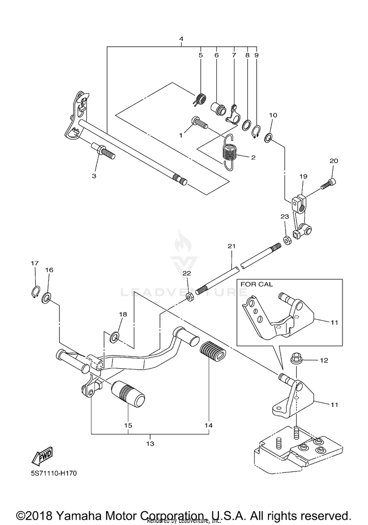 Shift Shaft V STAR 950 TOURER - XVS95CTBCB - 2012 Schematic