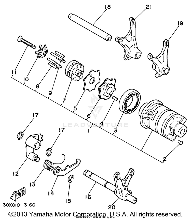 Shift Cam Fork Schematic