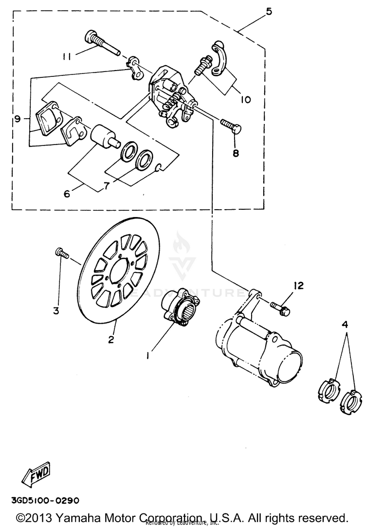 Rear Brake Caliper Schematic