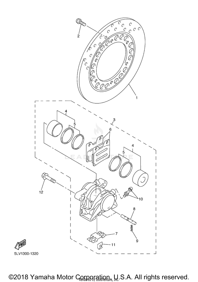 Rear Brake Caliper Schematic