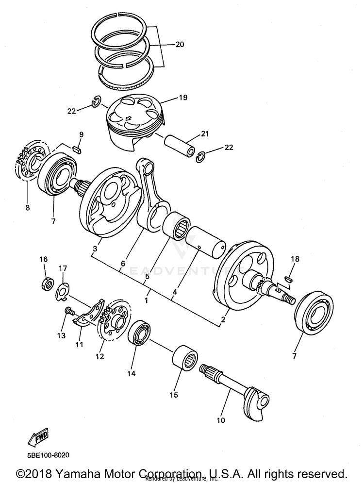 Crankshaft Piston Schematic