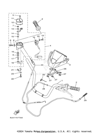 Steering Handle & Cable Schematic