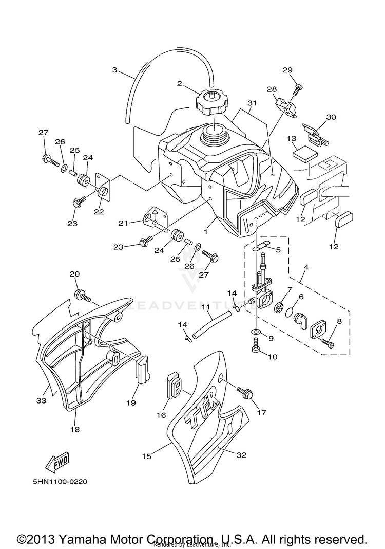 Fuel Tank OFF-ROAD - TT90RMC - 2000 Schematic