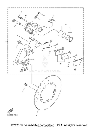 Rear Brake Caliper Schematic