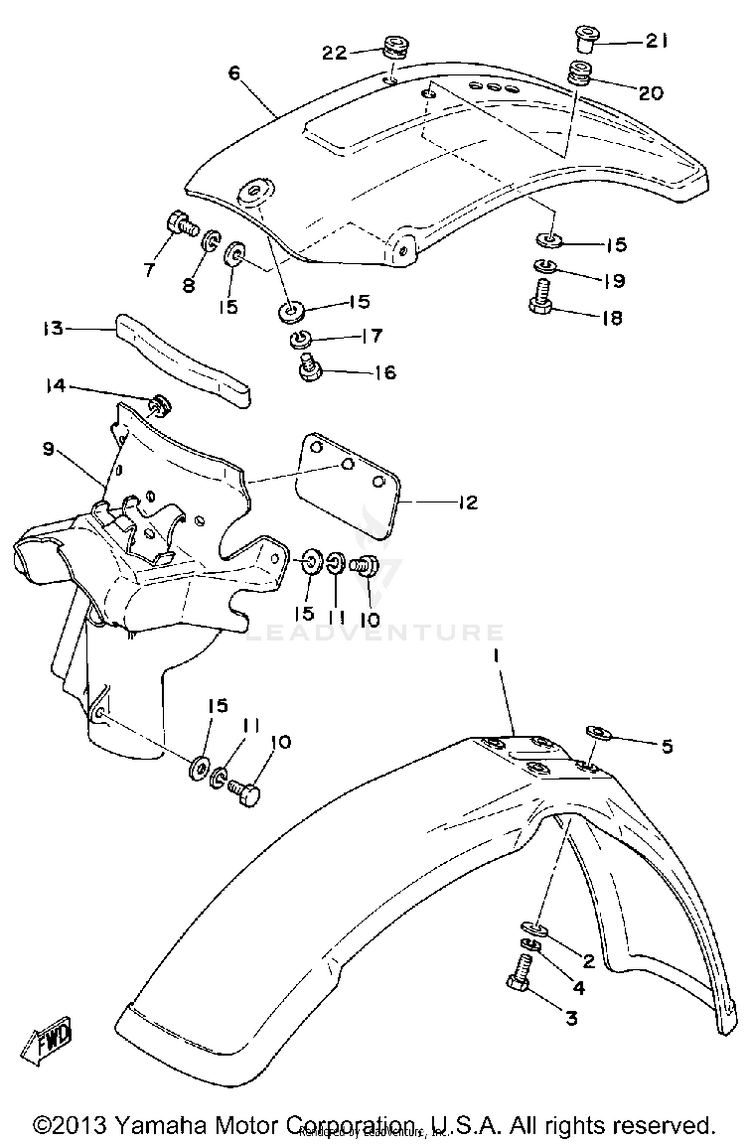 Front Fender - Rear Fender Schematic