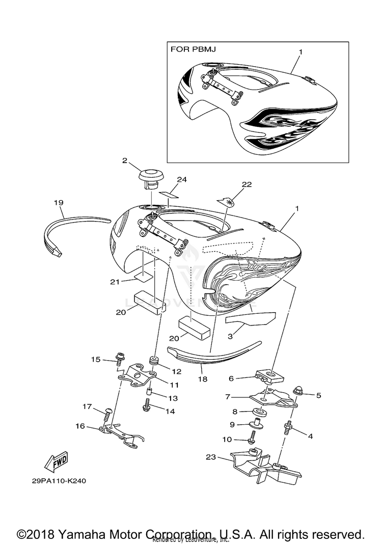 Fuel Tank RAIDER S - XV19CSACB - 2011 Schematic