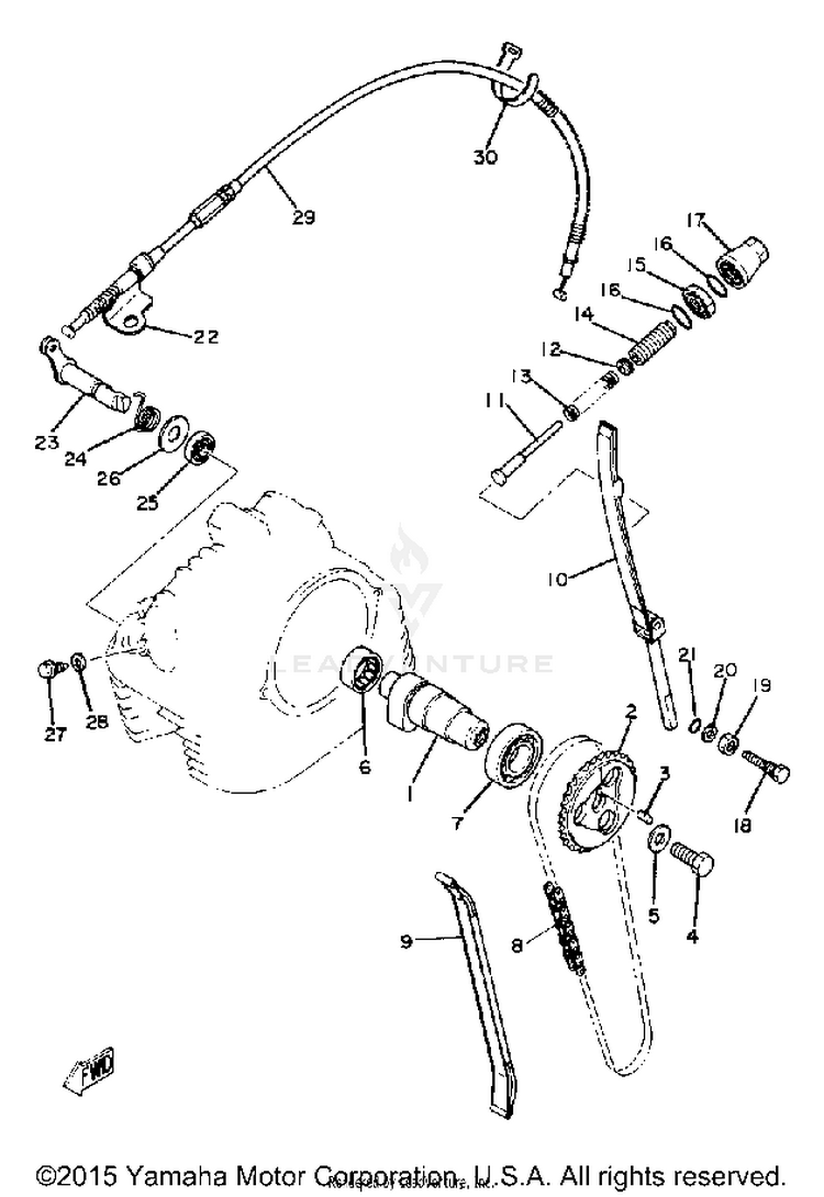 Camshaft Chain XT250H - 1981 Schematic