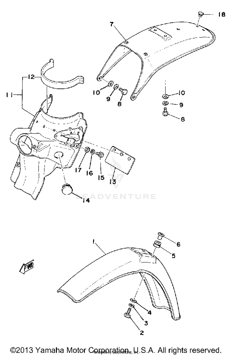 Front Fender-Rear Fender Schematic