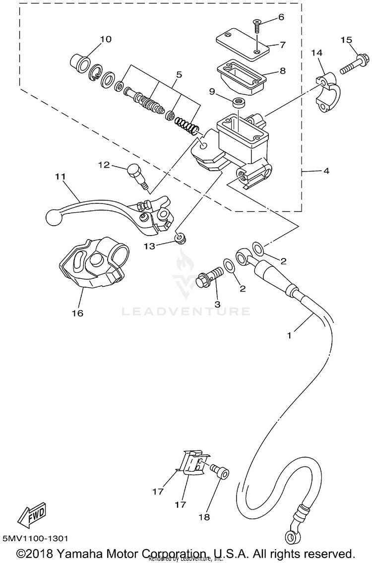 Front Master Cylinder Schematic