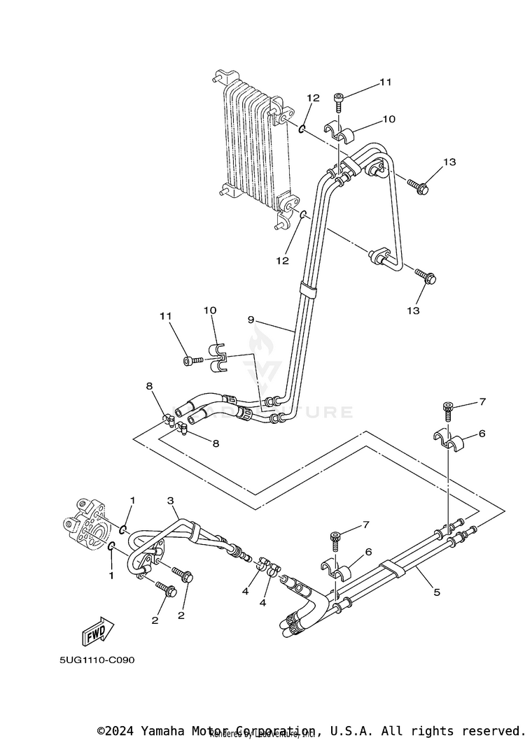 Oil Pipe RHINO 660 - YXR660FAS - 2004 Schematic
