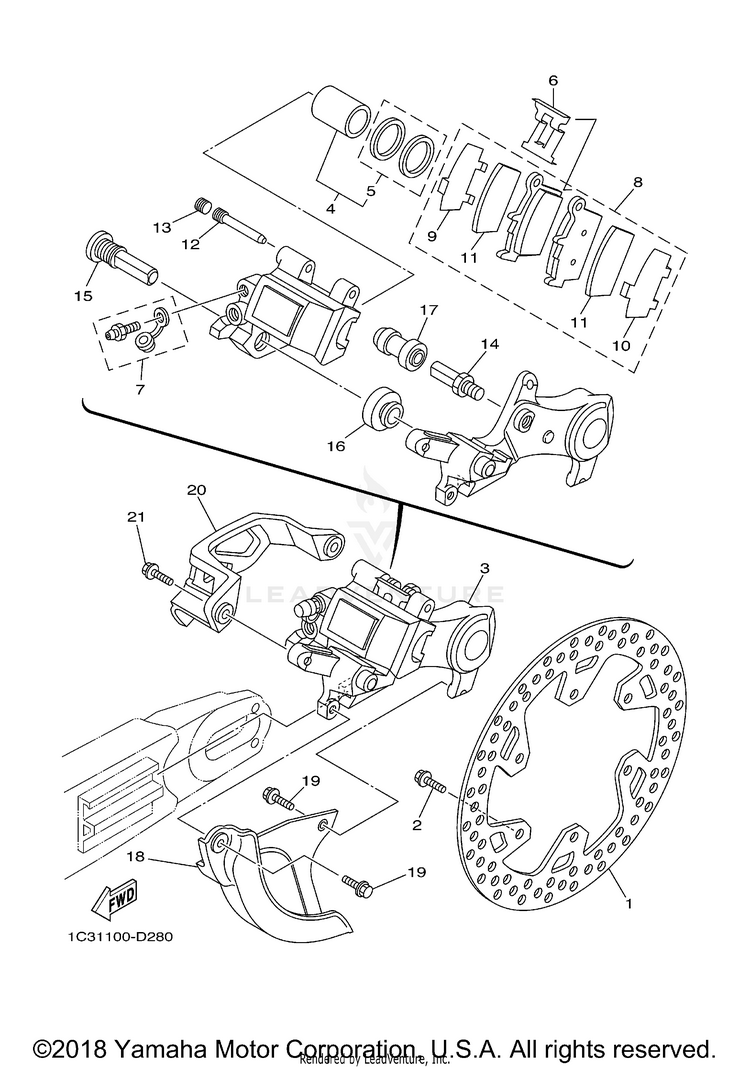 Rear Brake Caliper Schematic