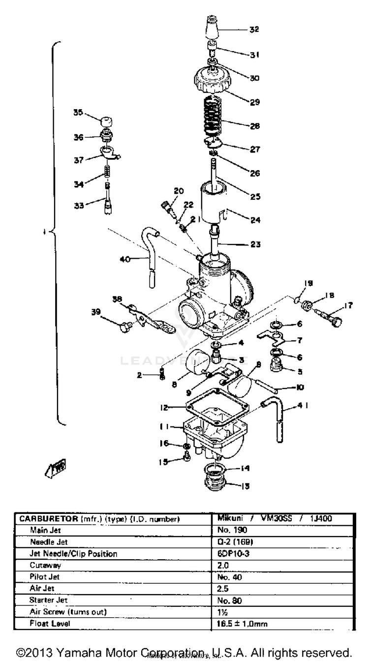 Carburetor Yz100c Schematic