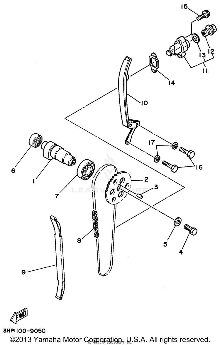 Camshaft Chain BIG BEAR 4WD - YFM350FWG_ - 1995 Schematic