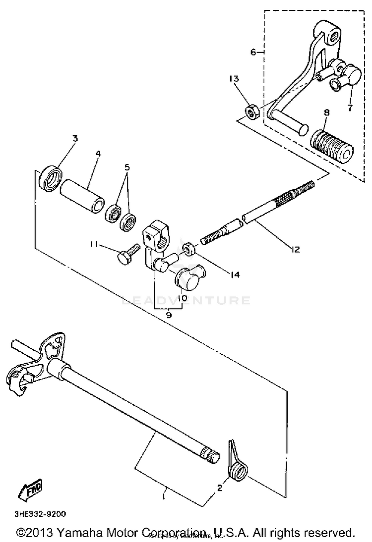 Shift Shaft FZR600AC - 1990 Schematic