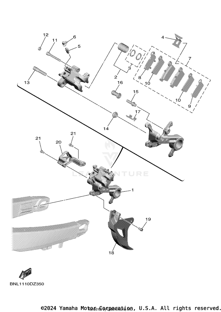 Rear Brake Caliper Schematic