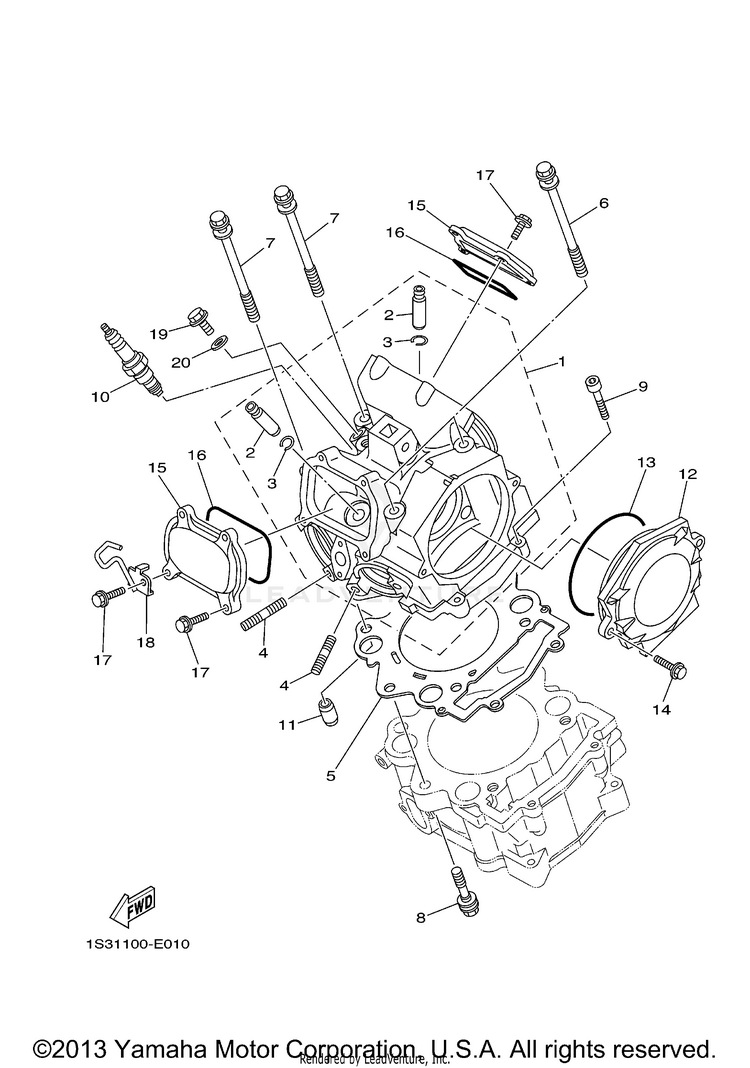 Cylinder Head RAPTOR 700 - YFM700RV - 2006 Schematic
