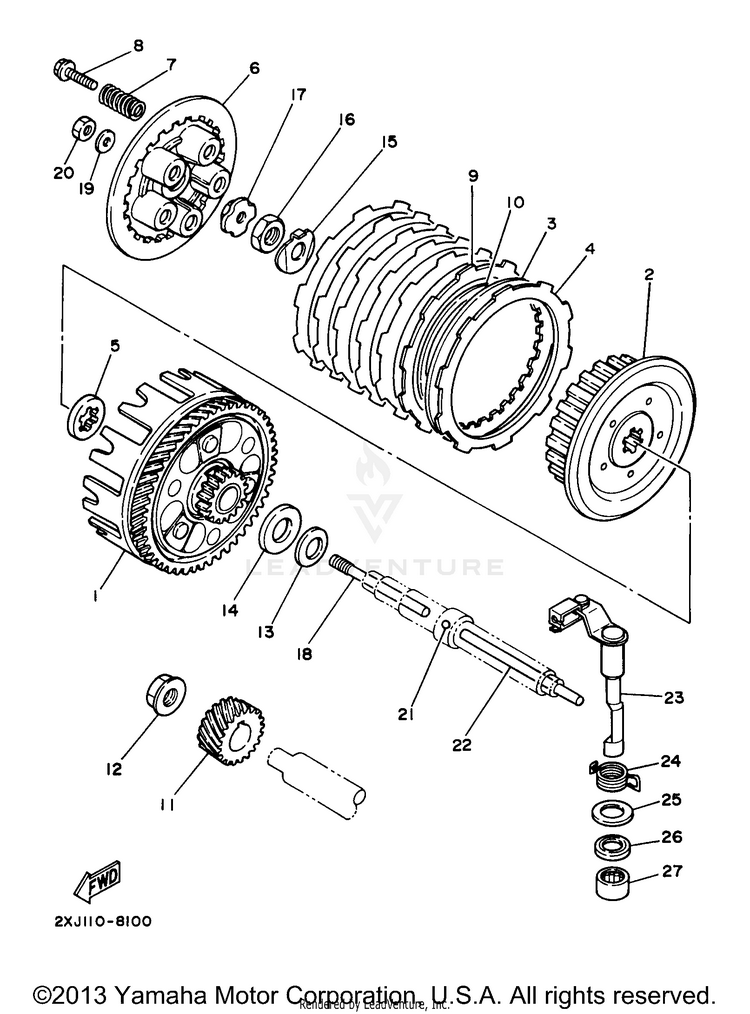 Clutch BLASTER - YFS200J - 1997 Schematic