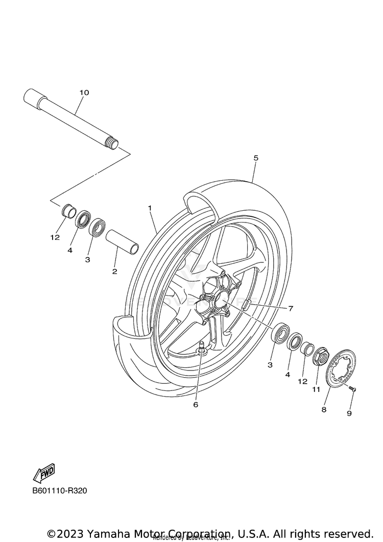 Front Wheel FZ10 - FZ10HCB - 2017 Schematic