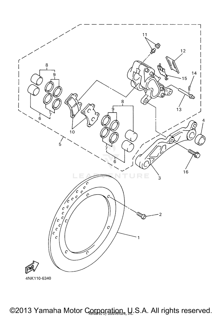 Rear Brake Caliper Schematic