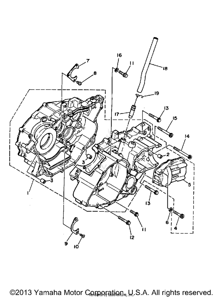 Crankcase BIG BEAR - YFM350FWB_MNH - 1991 Schematic