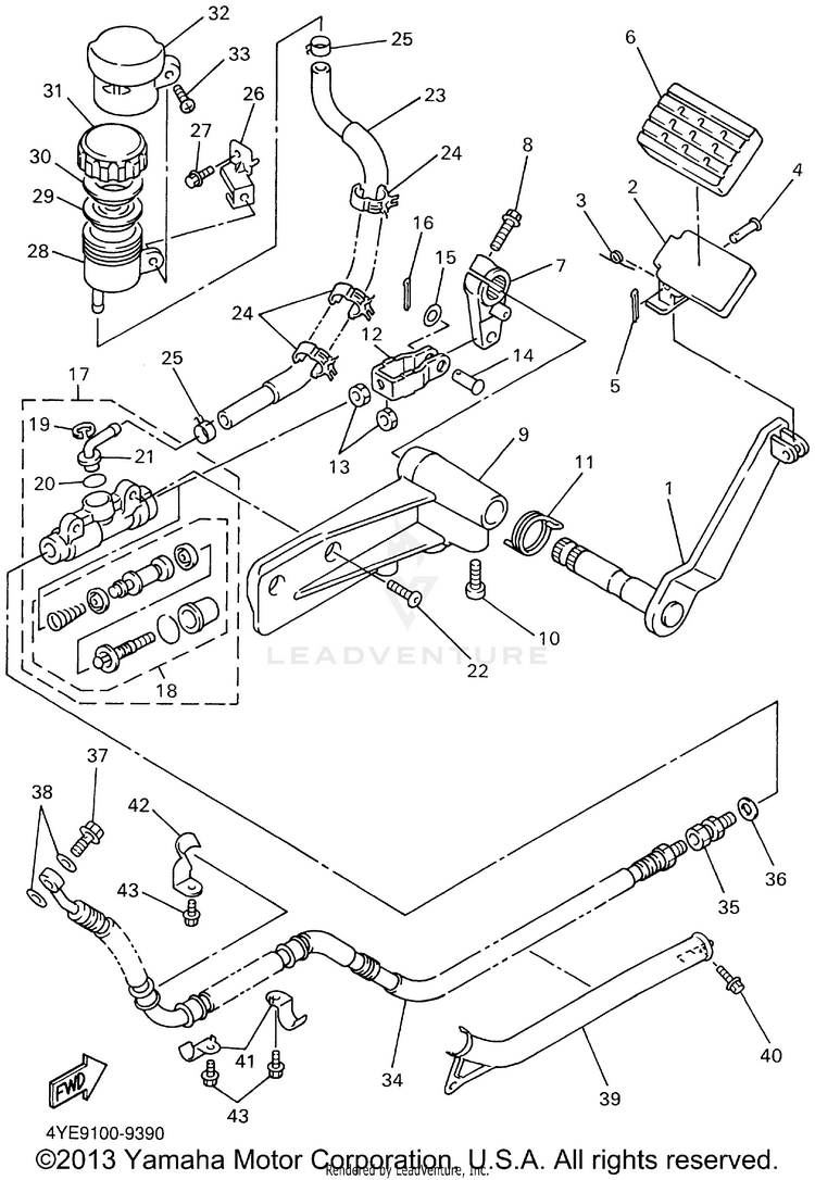 Rear Master Cylinder Schematic