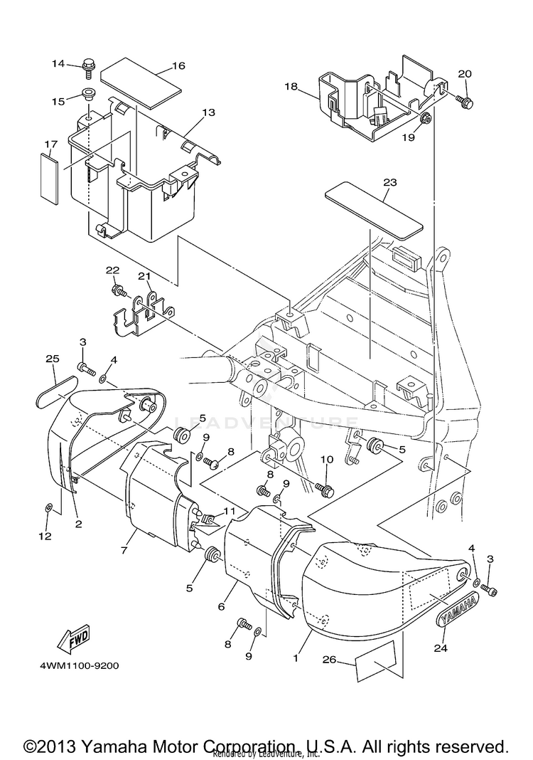 Side Cover ROAD STAR - XV1600ALMC - 2000 Schematic