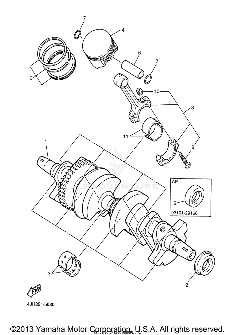 Crankshaft Piston Schematic