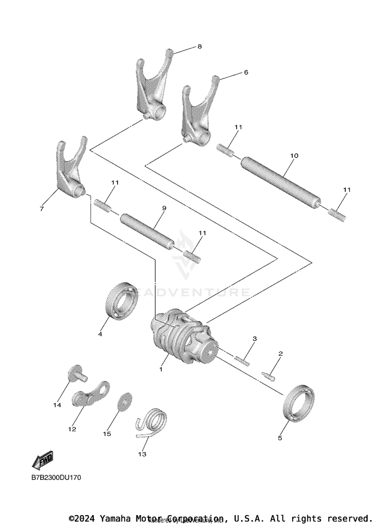 Shift Cam & Fork Schematic