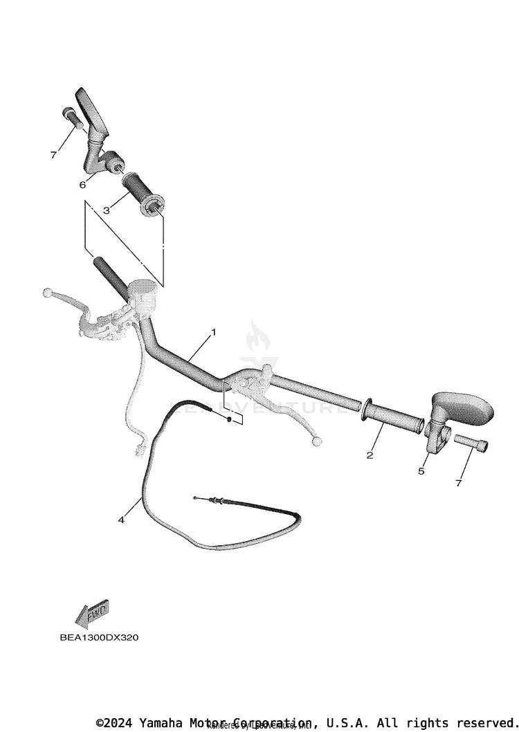 Steering Handle & Cable Schematic
