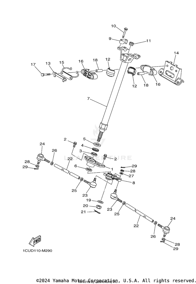 Steering GRIZZLEY 450 HUNTING - YFM450DAEH - 2014 Schematic