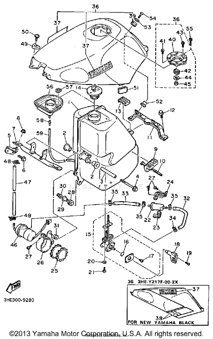 Fuel Tank FZR600AC - 1990 Schematic
