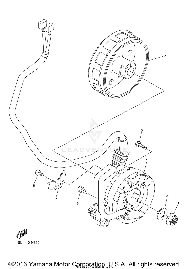 Generator YZ250F - YZ250FG - 2016 Schematic
