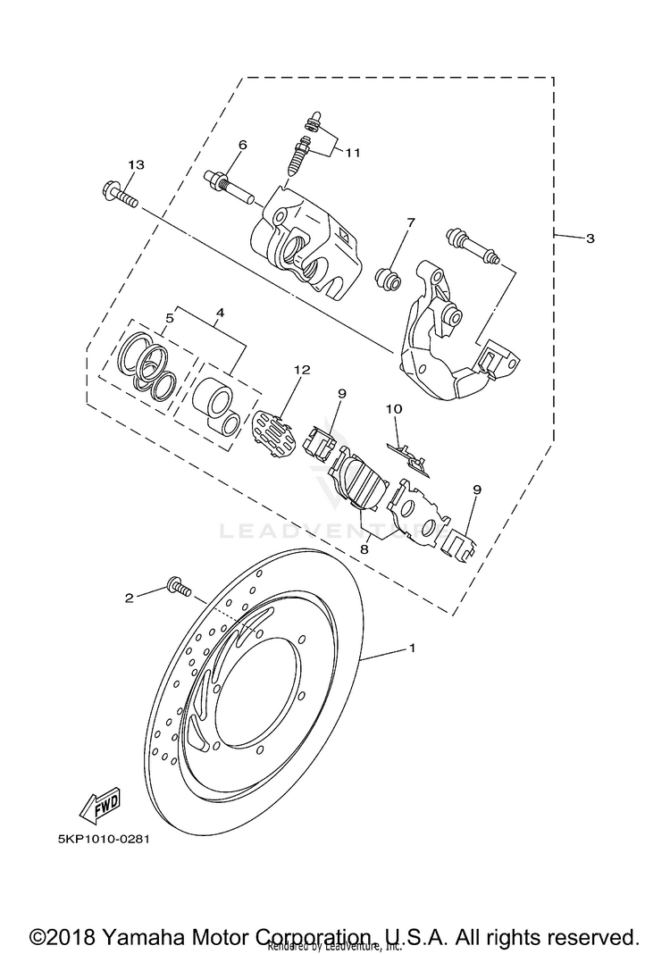 Front Brake Caliper Schematic