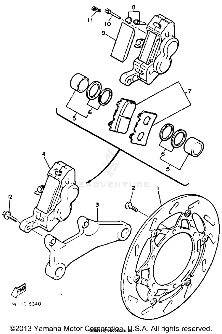 Rear Brake Caliper Schematic