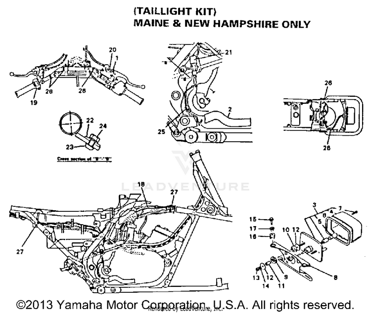 Taillight Kit (Maine And New Hampshire Only) BANSHEE - YFZ350E_MN - 1993 Schematic