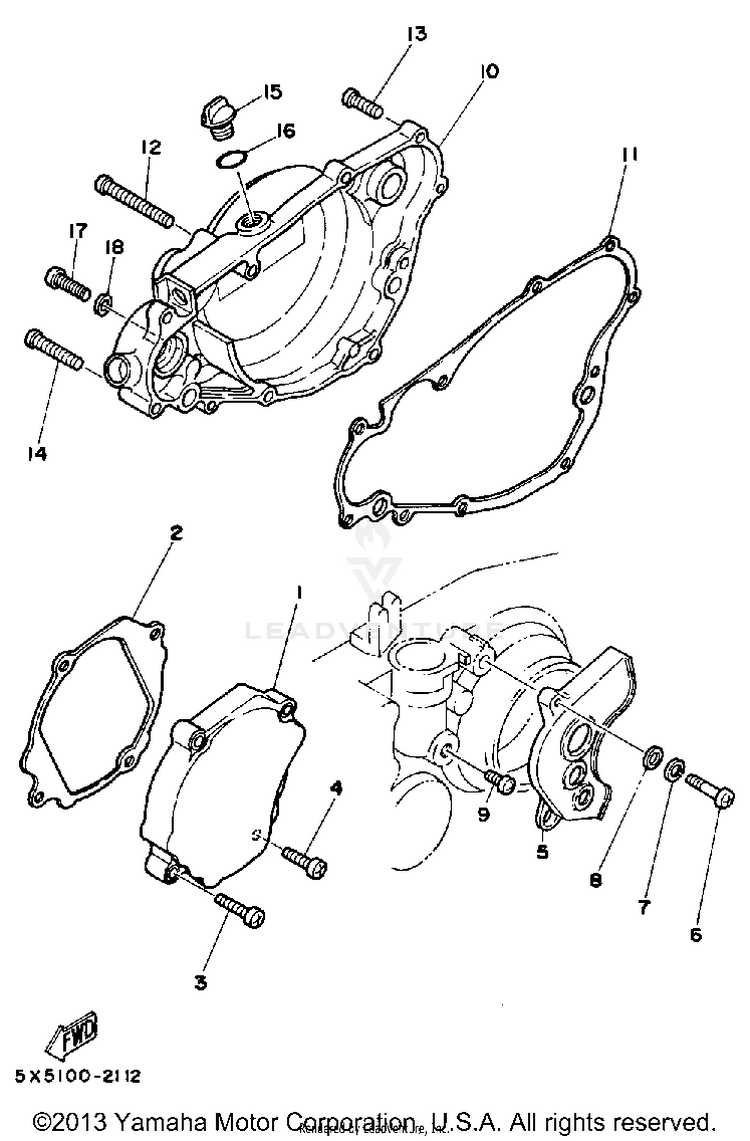 Crankcase Cover Yz250k Schematic