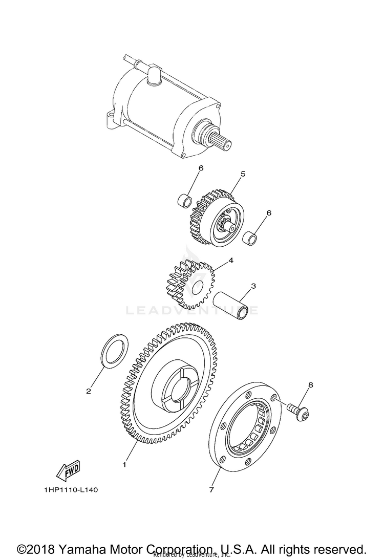 Starter Clutch GRIZZLY EPS 4WD SPEC - YFM70GPLKL - 2019 Schematic