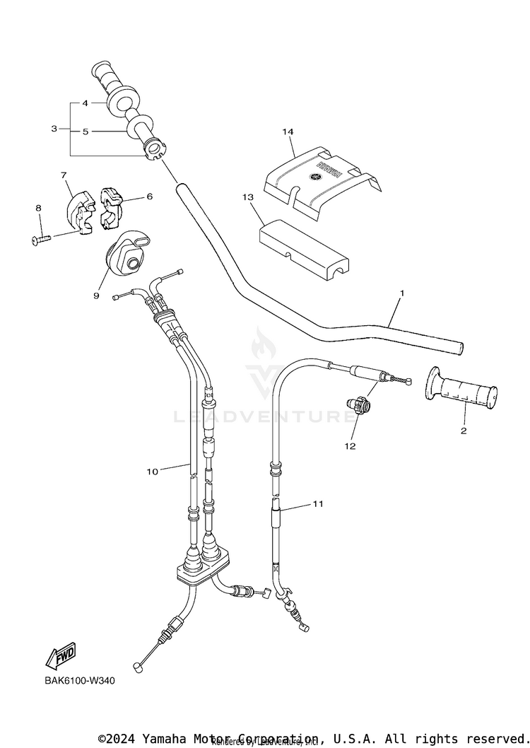 Steering Handle & Cable Schematic