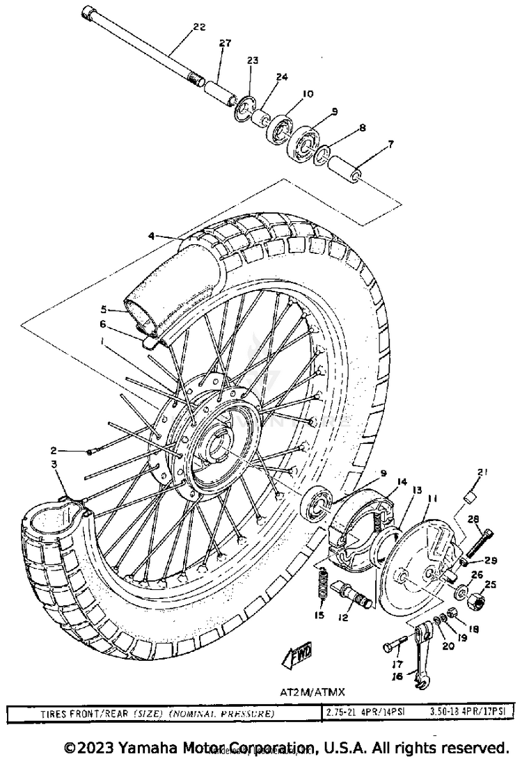 Front Wheel AT2M - 1972 Schematic