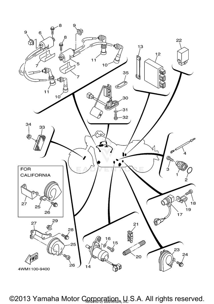 Electrical 1 ROAD STAR - XV1600ALMC - 2000 Schematic