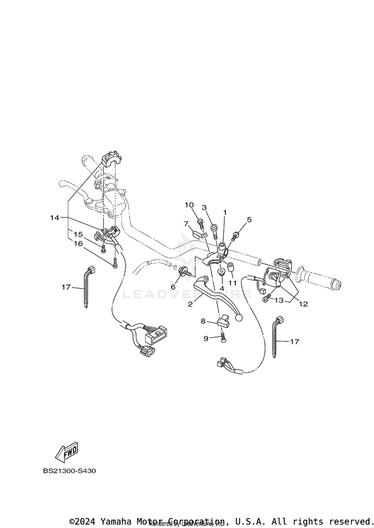 Handle Switch Lever MT09 CA - MT09JCB - 2018 Schematic