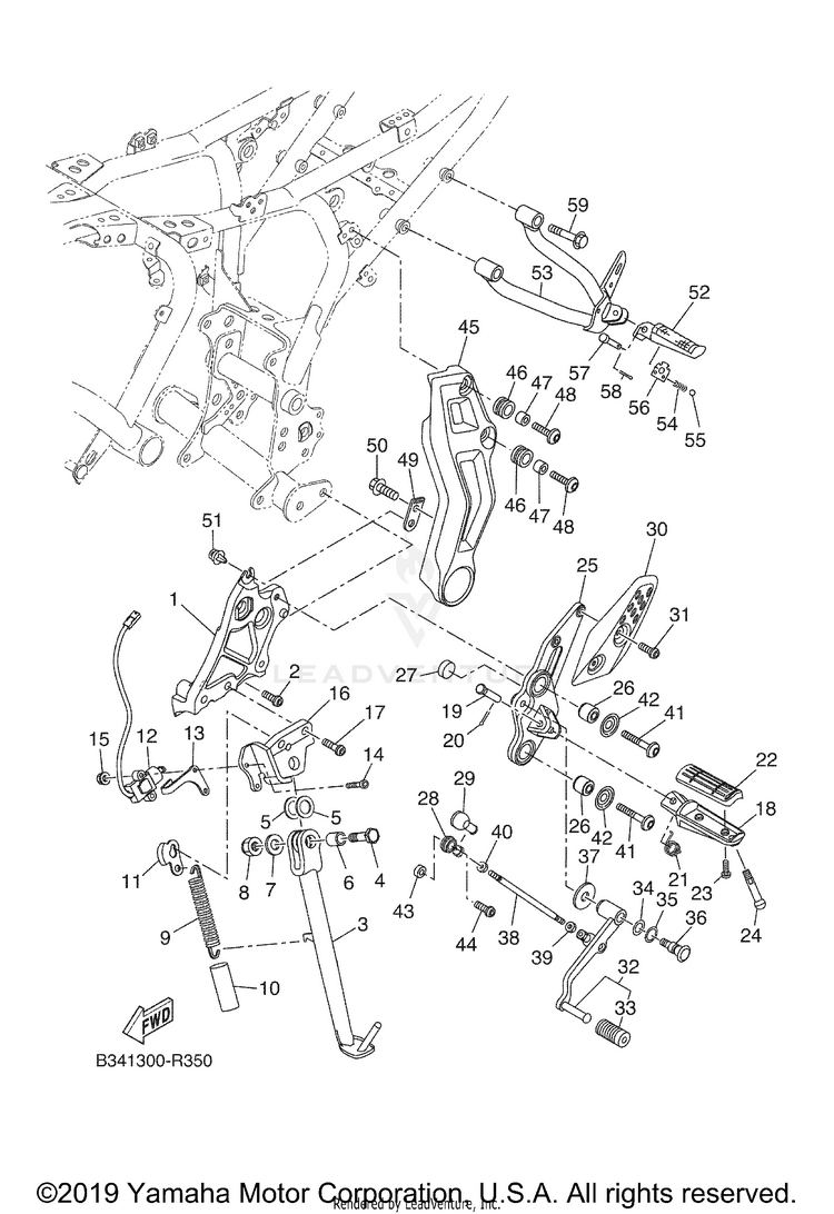 Stand Footrest XSR700 - XSR700JCGY - 2018 Schematic