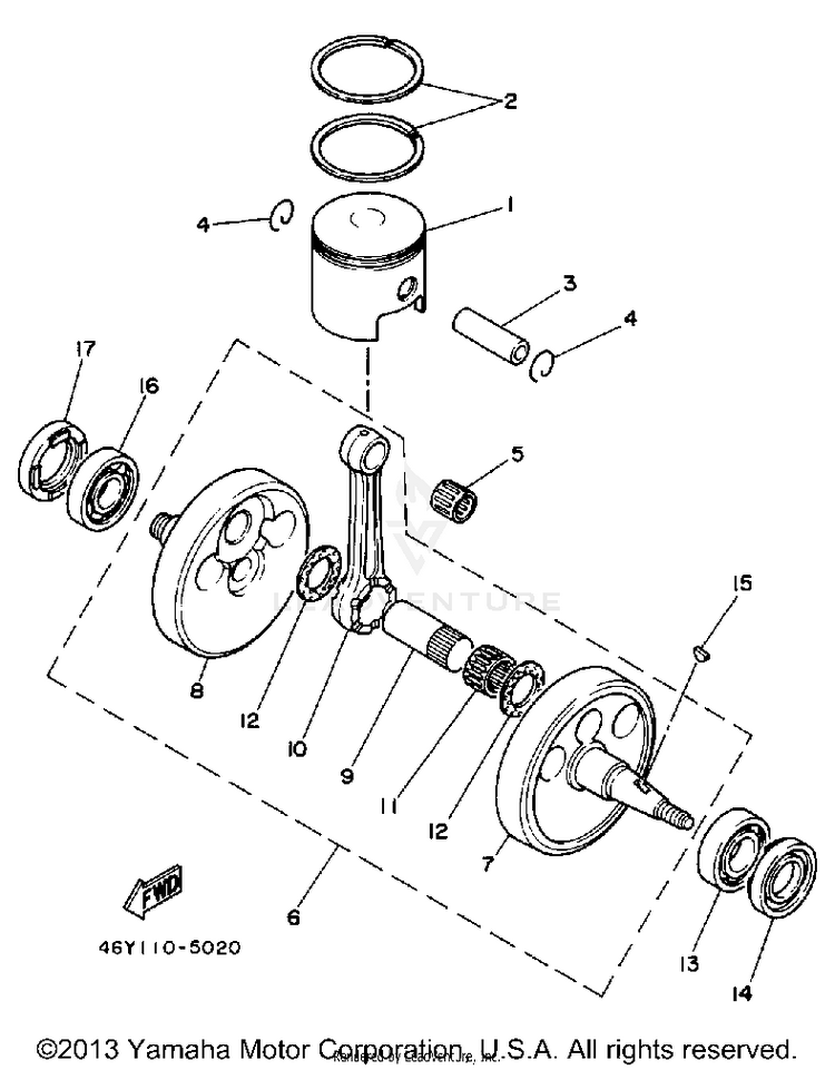 Crankshaft - Piston Schematic