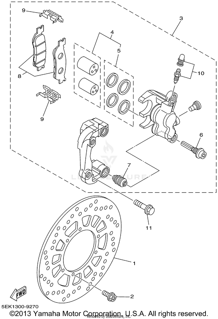 Front Brake Caliper Schematic