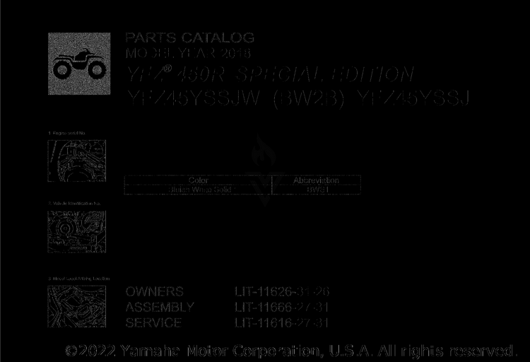 1 Title Page YFZ450R SE - YFZ45YSSJW - 2018 Schematic