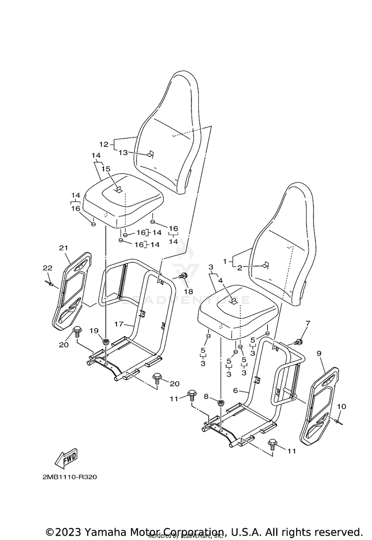 Seat WOLVERINE R-SPEC EPS - YXE70WPAHL - 2017 Schematic